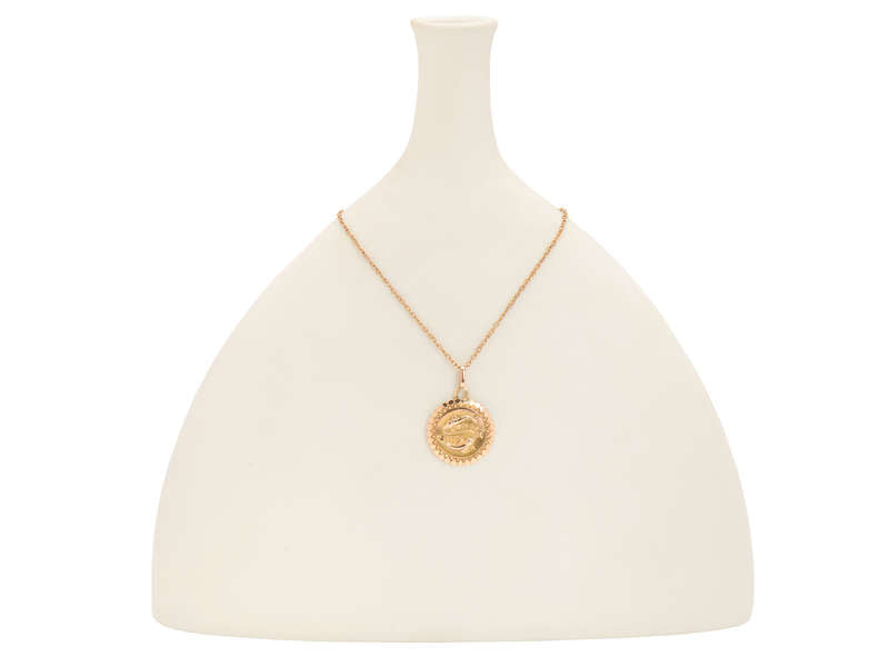 French 18k Perroud Pisces Medallion Pendant