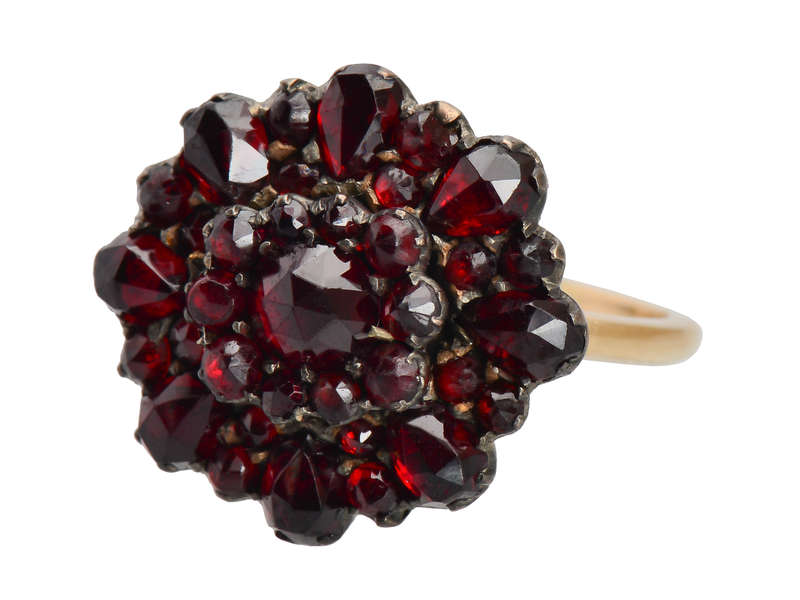 Bohemian Garnet Circular Ring