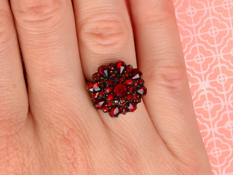 Bohemian Garnet Circular Ring