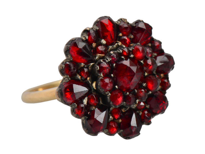 Bohemian Garnet Circular Ring