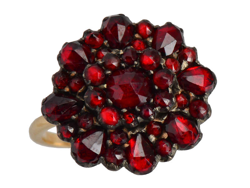 Bohemian Garnet Circular Ring