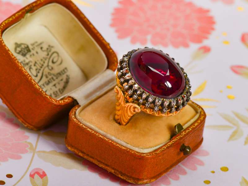 Don't Hold Back - Lavish Garnet Diamond Ring
