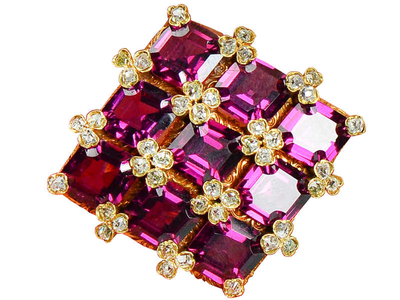 Rhapsody - Sumptuous Antique Garnet Pendant Brooch