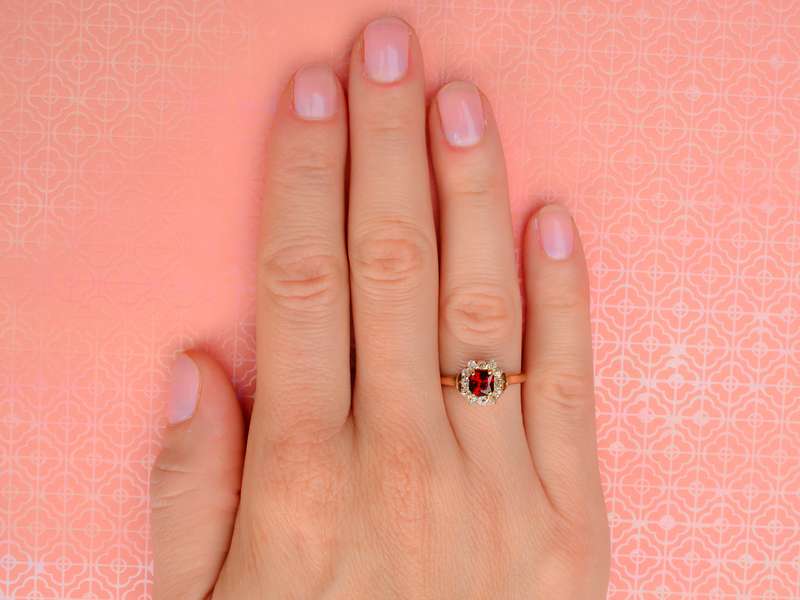 Victorian Garnet Diamond Ring