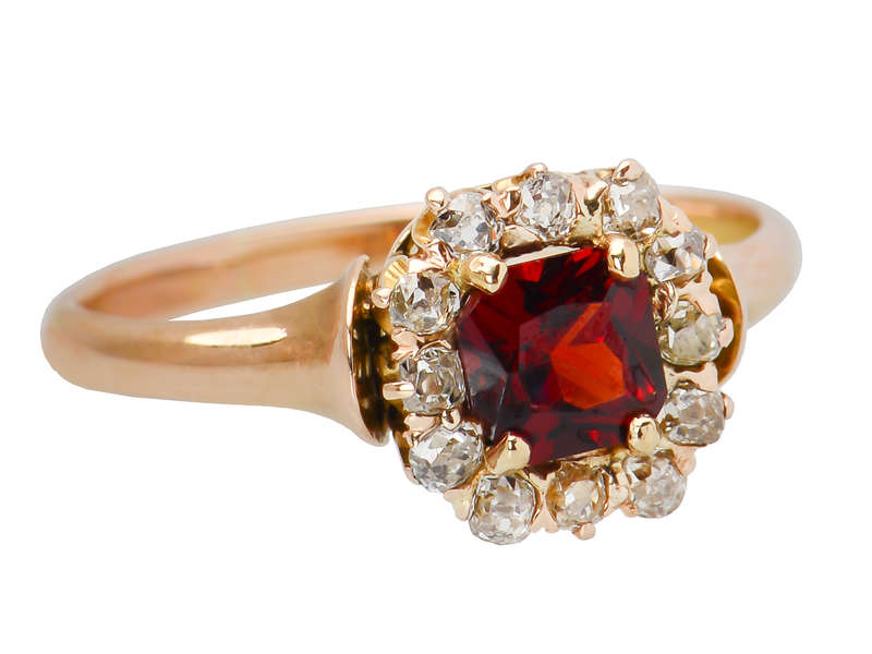 Victorian Garnet Diamond Ring