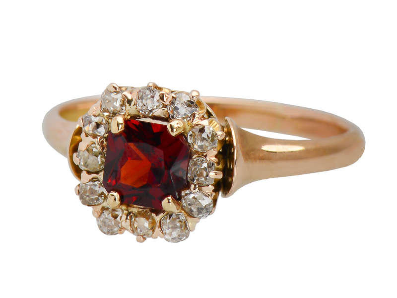 Victorian Garnet Diamond Ring