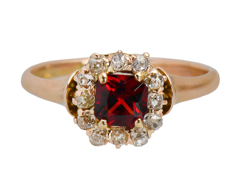 Victorian Garnet Diamond Ring