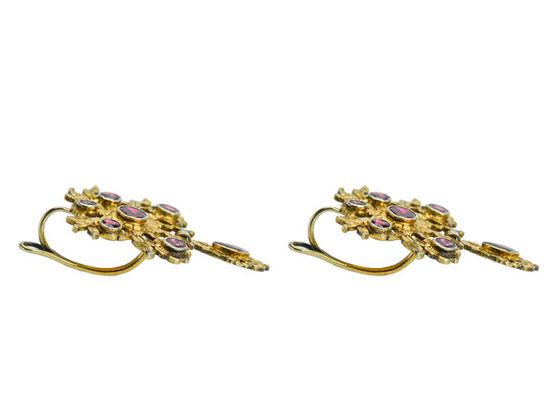 18th Century Bouquet - Garnet Earrings