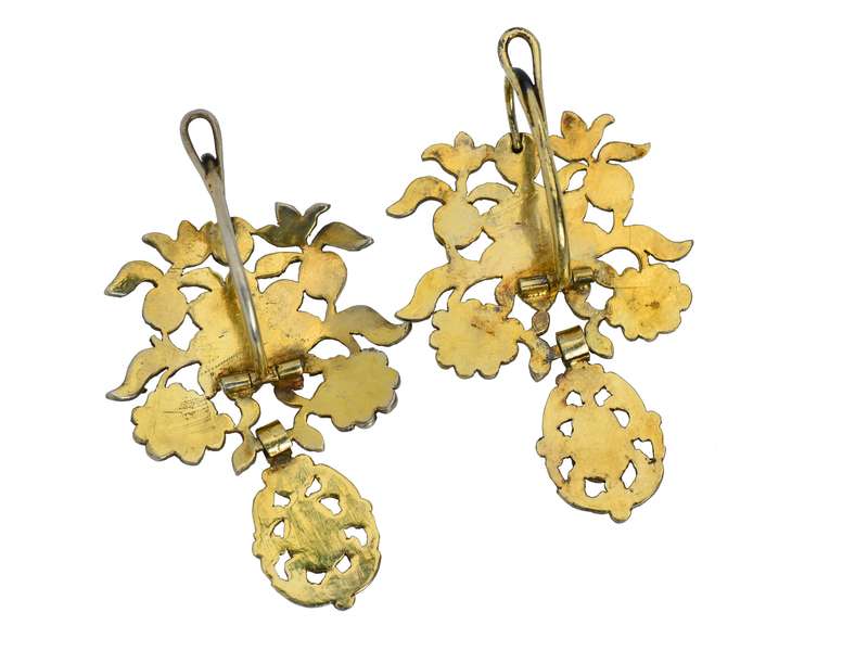 18th Century Bouquet - Garnet Earrings