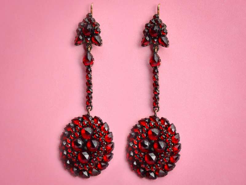 Victorian Bohemian Garnet Earrings