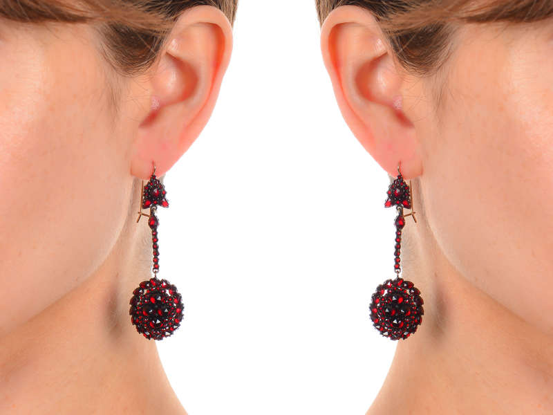 Victorian Bohemian Garnet Earrings