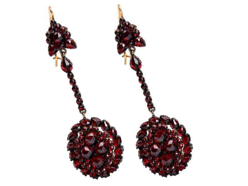 Victorian Bohemian Garnet Earrings