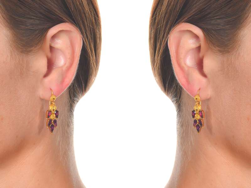 Falling Leaves - Victorian Garnet Gold Earrings