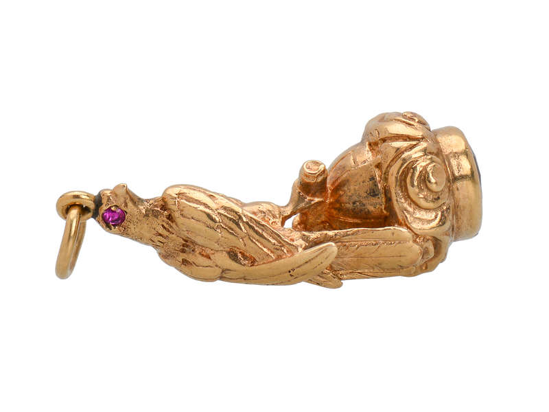 Antique Gold Falcon Garnet Seal Fob