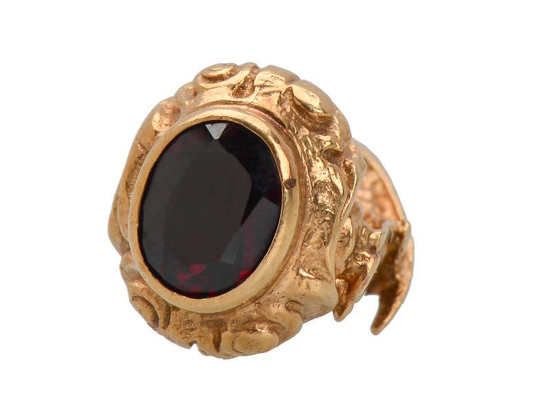 Antique Gold Falcon Garnet Seal Fob