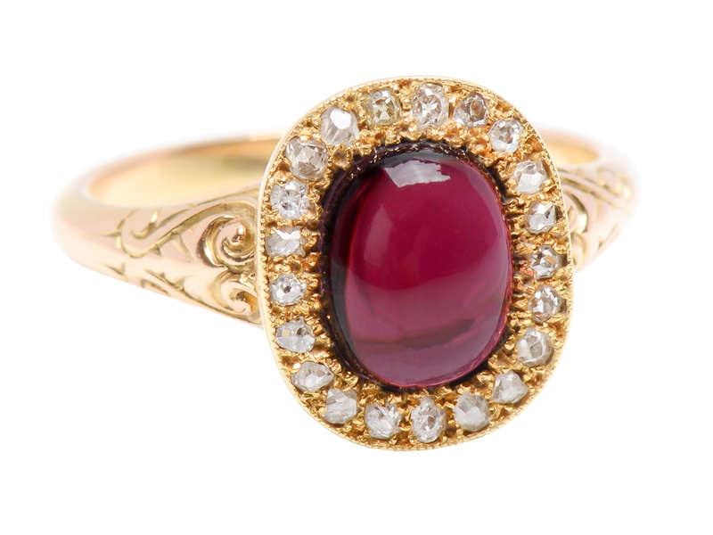 Garnet Genteel - Antique 18k Gold Diamond Ring