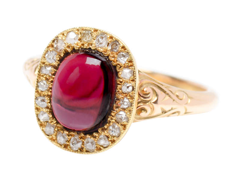 Garnet Genteel - Antique 18k Gold Diamond Ring