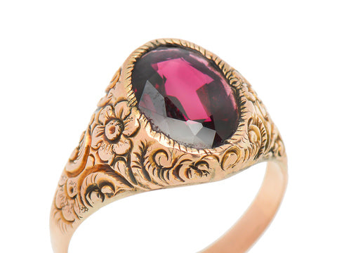 
                      
                        Edwardian Man's Garnet Ring
                      
                    
