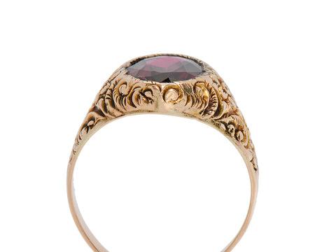 Edwardian Man's Garnet Ring
