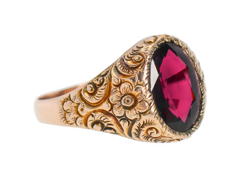 Edwardian Man's Garnet Ring