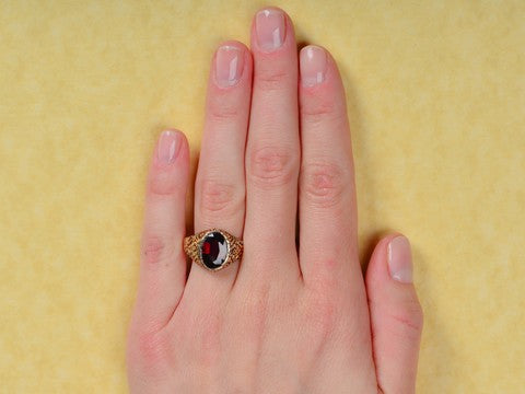 Edwardian Man's Garnet Ring