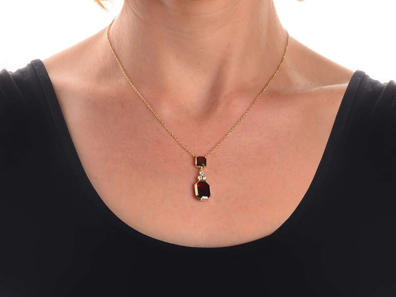 Warm Wishes - Garnet Diamond Necklace