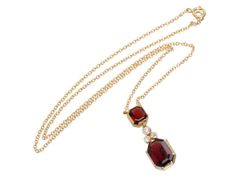 Warm Wishes - Garnet Diamond Necklace