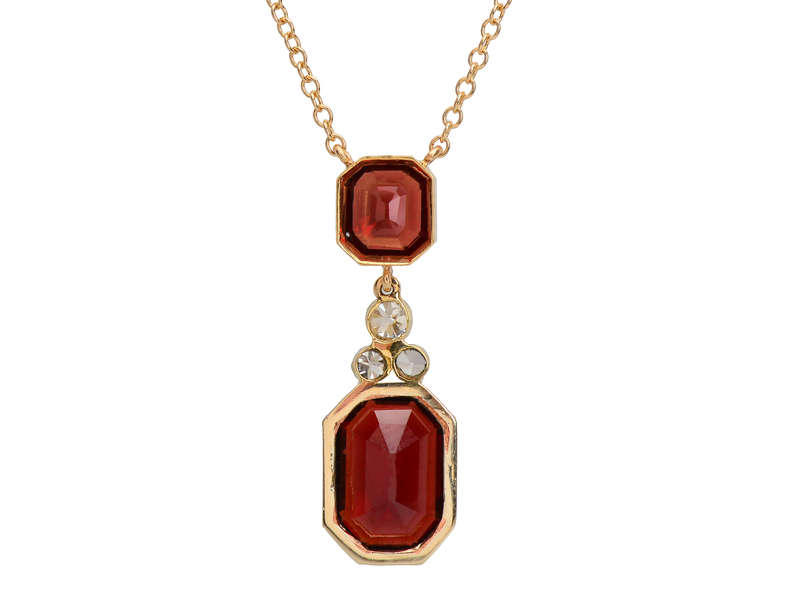 Warm Wishes - Garnet Diamond Necklace