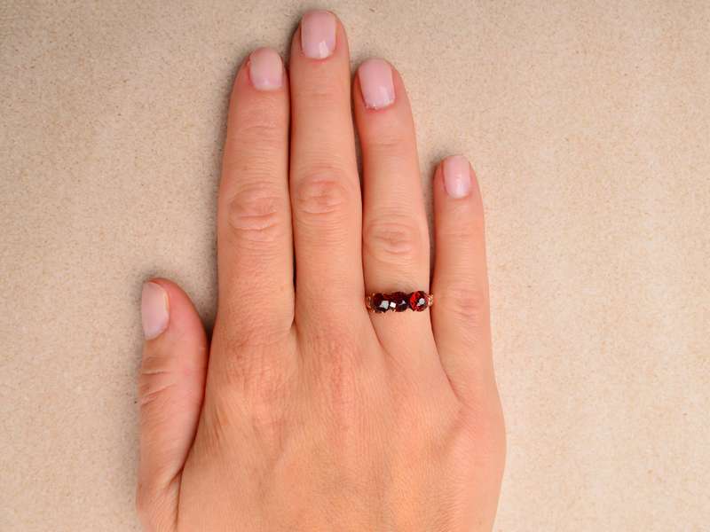 Antique Three Garnet Ring of December 23, 1903