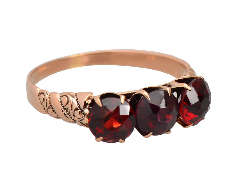 Antique Three Garnet Ring of December 23, 1903