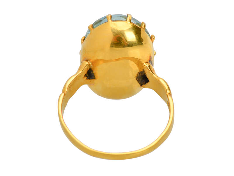 Georgian Foiled Aquamarine Ring