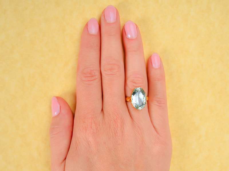 Georgian Foiled Aquamarine Ring