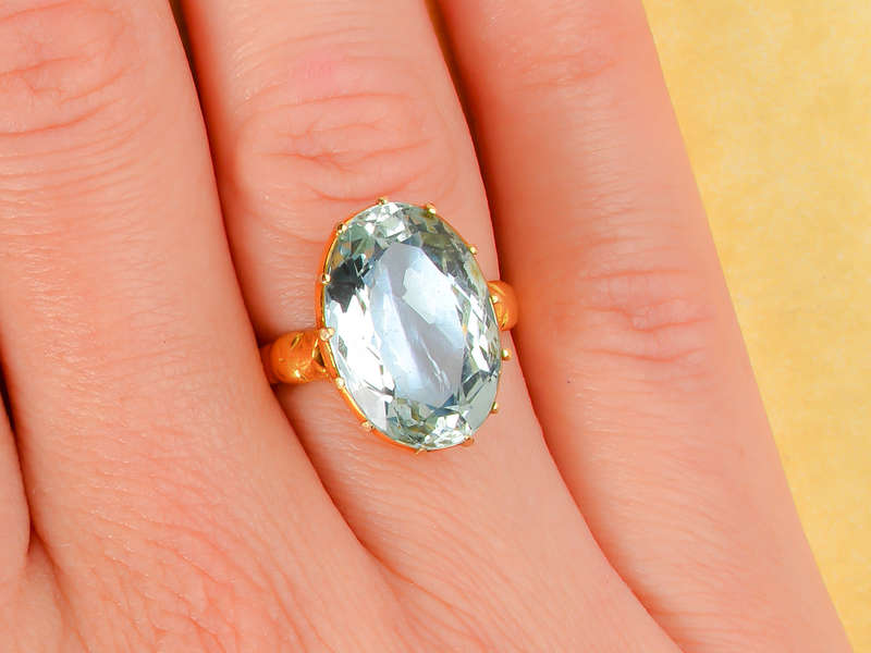 Georgian Foiled Aquamarine Ring