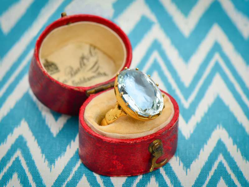 Georgian Foiled Aquamarine Ring
