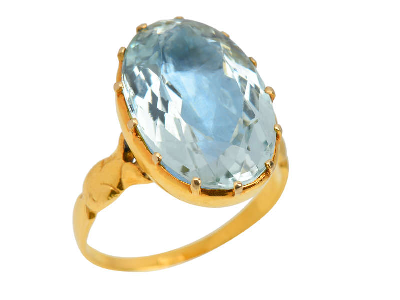 Georgian Foiled Aquamarine Ring