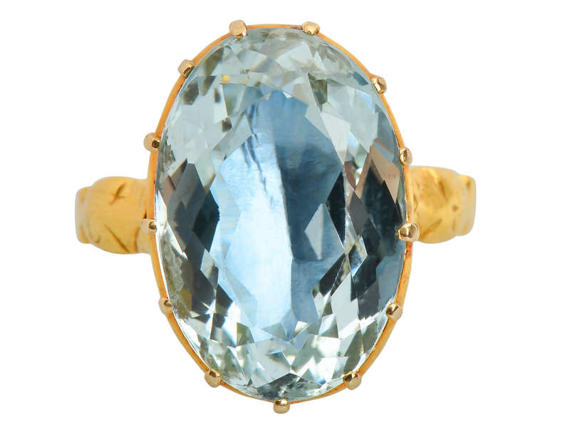 Georgian Foiled Aquamarine Ring