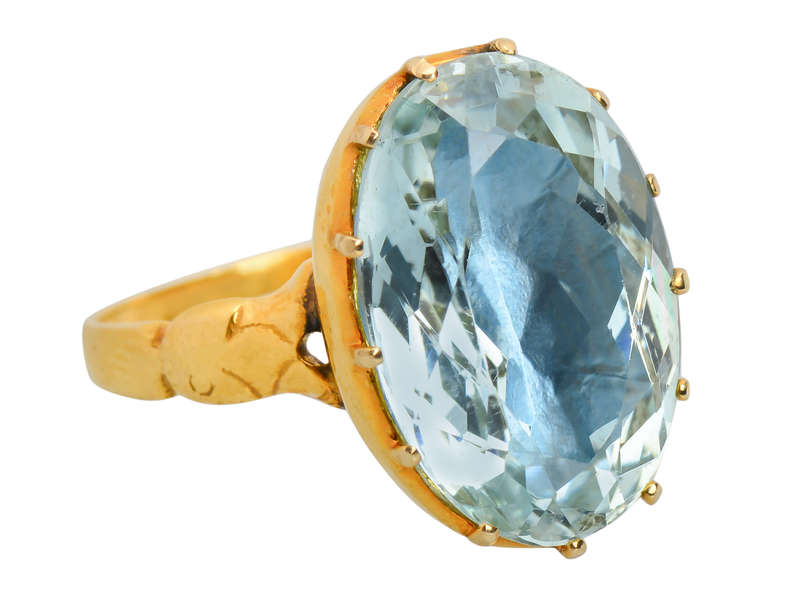 Georgian Foiled Aquamarine Ring