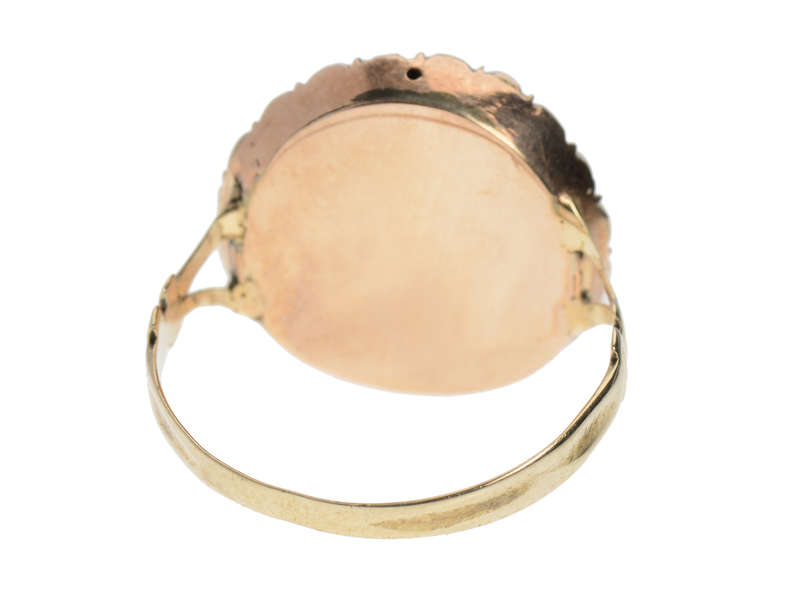 Georgian Blue Enamel Pearl Ring