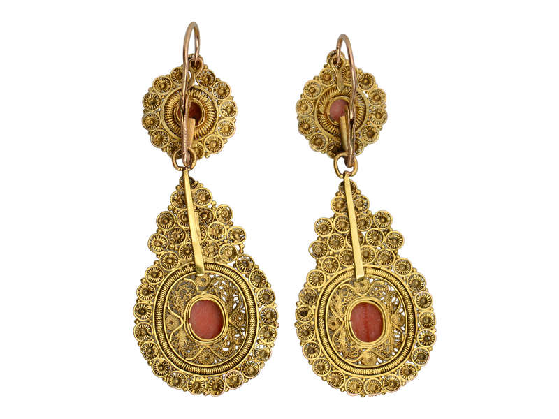 
                      
                        Day Night Coral Filigree Gold Earrings SOLD
                      
                    