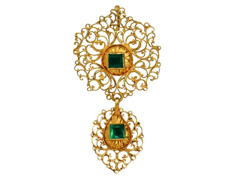 Colombian Emerald 18th Century Spanish Pendant