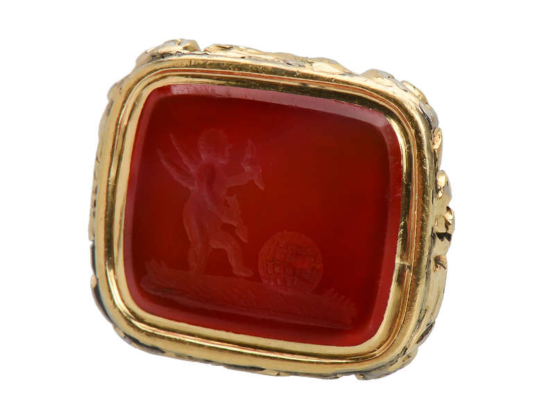 
                      
                        Love Makes the World Go Round - Georgian Cherub Fob Seal
                      
                    