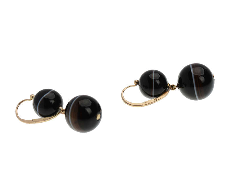 Victorian Banded Agate Earrings