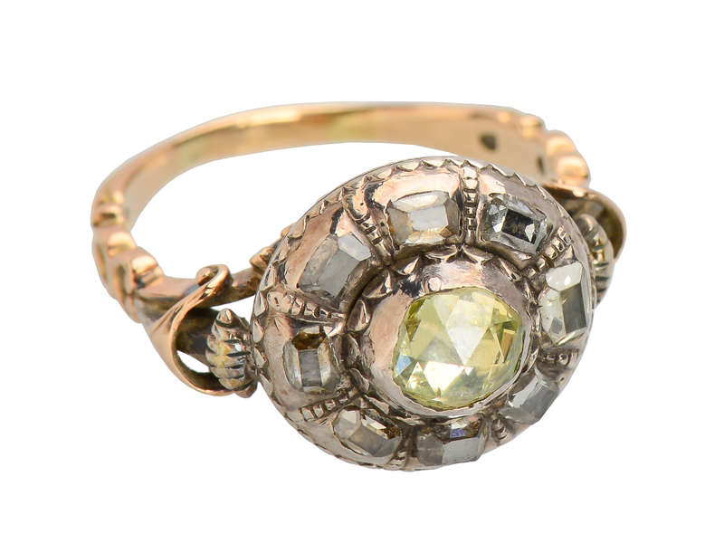 18th Century Georgian Green Diamond Ring