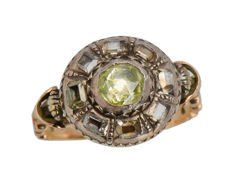 18th Century Georgian Green Diamond Ring