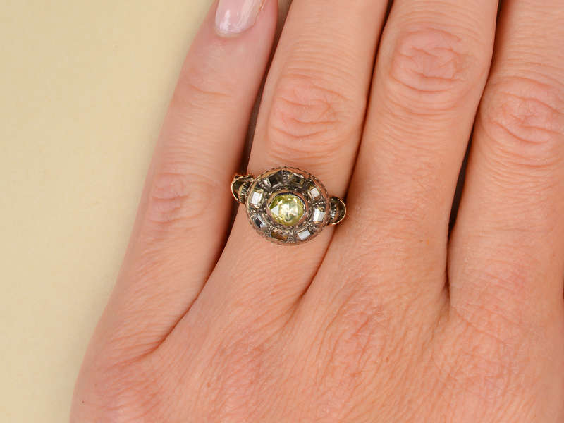 18th Century Georgian Green Diamond Ring