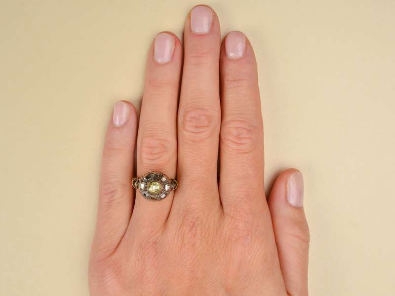 18th Century Georgian Green Diamond Ring