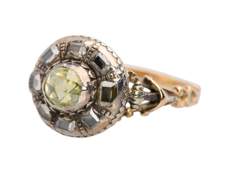 18th Century Georgian Green Diamond Ring