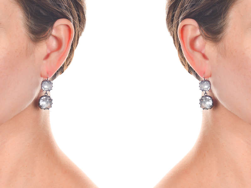 Georgian Inspired Rock Crystal Drop Earrings