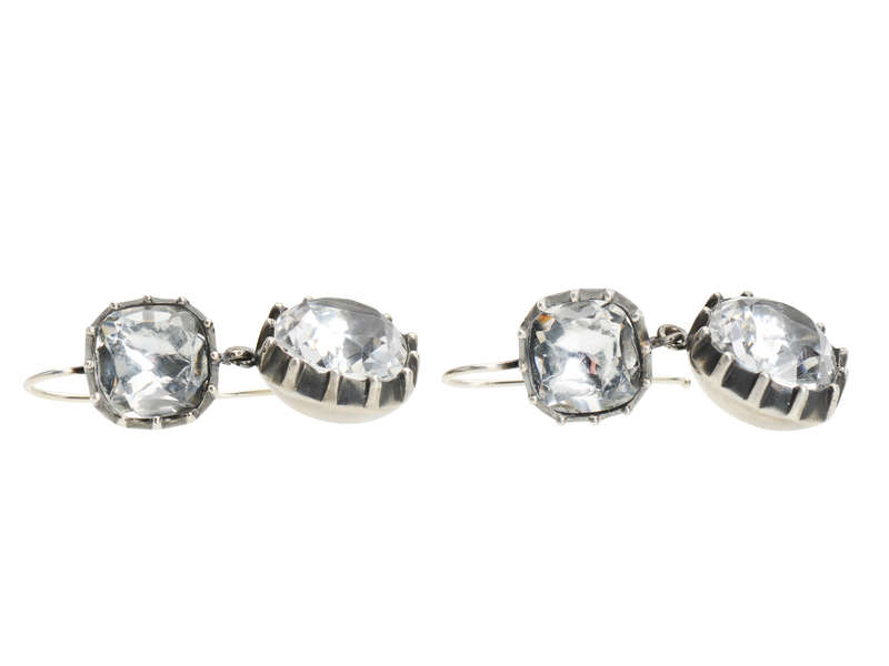 Georgian Inspired Rock Crystal Drop Earrings