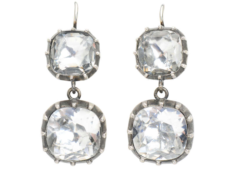 Georgian Inspired Rock Crystal Drop Earrings